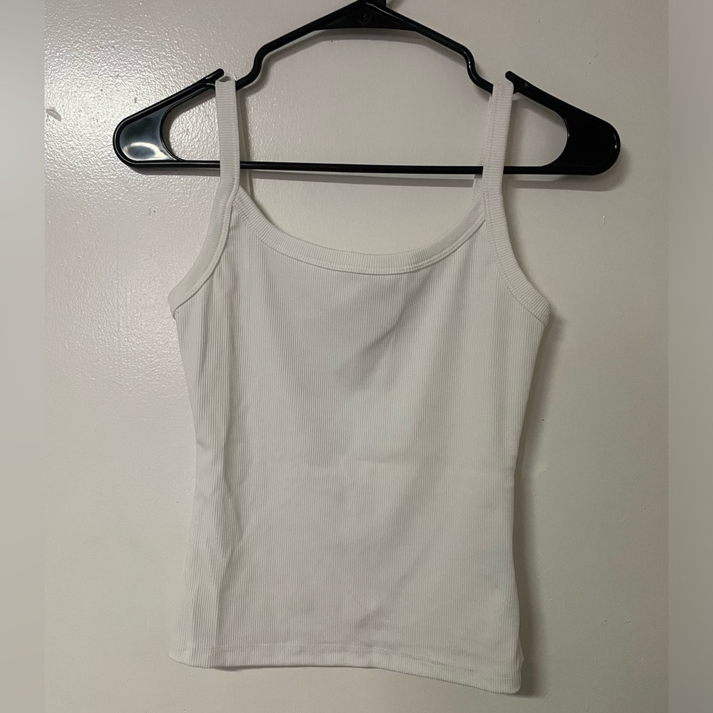 White Ribbed Tank Top